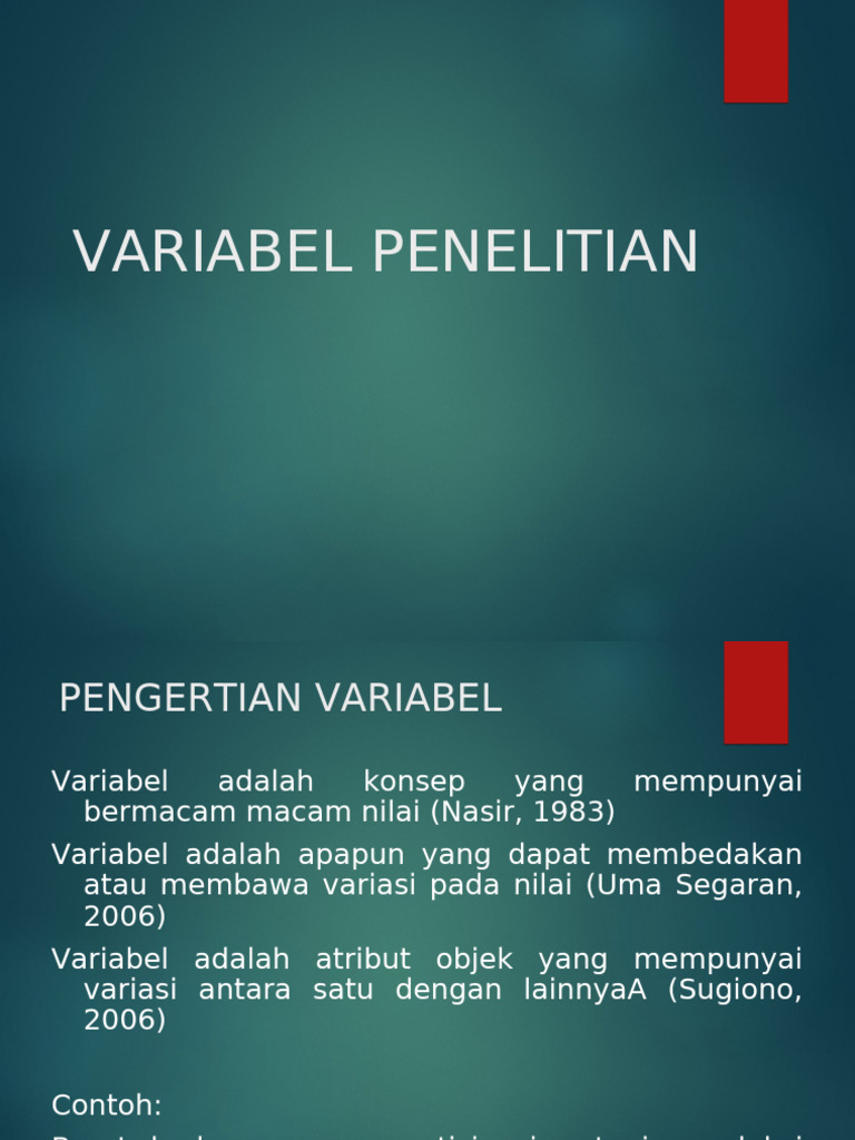 Jenis dan Definisi Variabel Penelitian | PDF