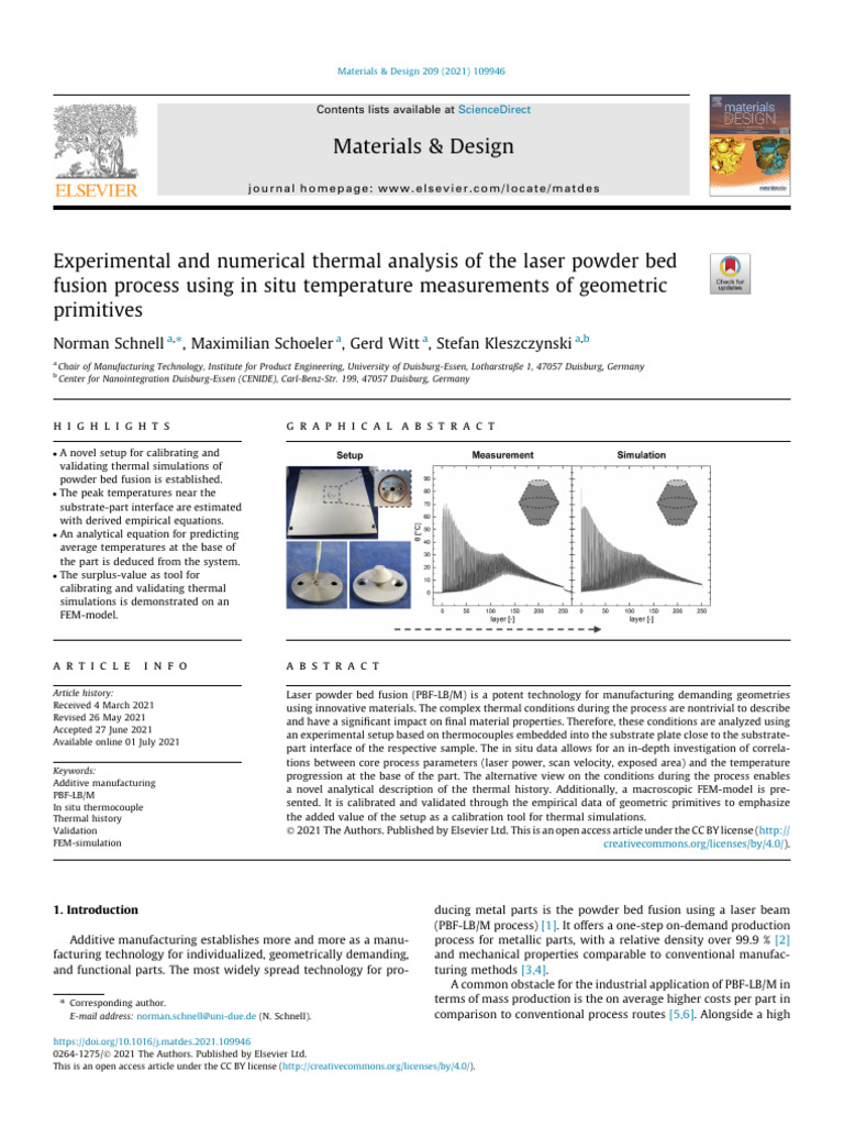 Thermal Analysis of Laser Powder Bed Fusion | PDF | Heat Transfer ...