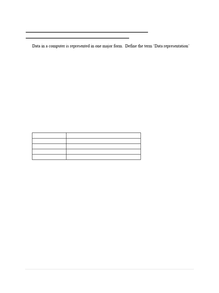 Data Representation in Computers Assignment | PDF | Binary Coded ...