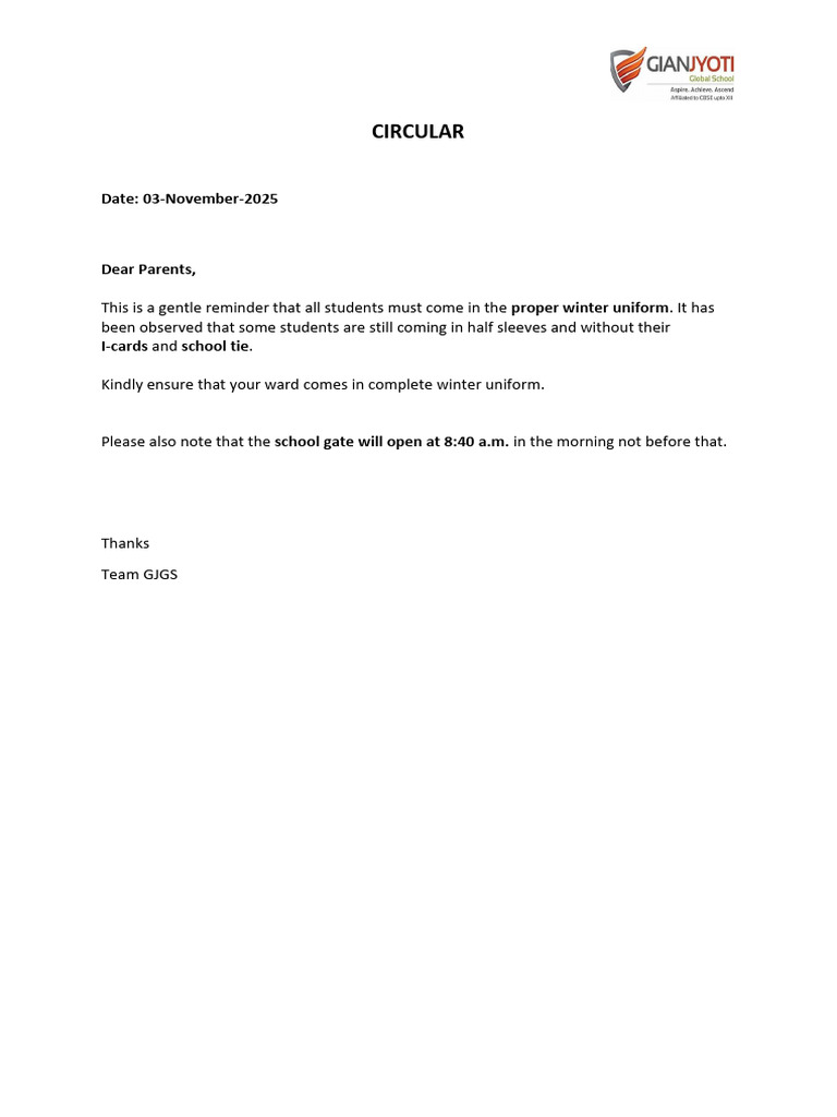 Circular Reminder 3-11-25 | PDF