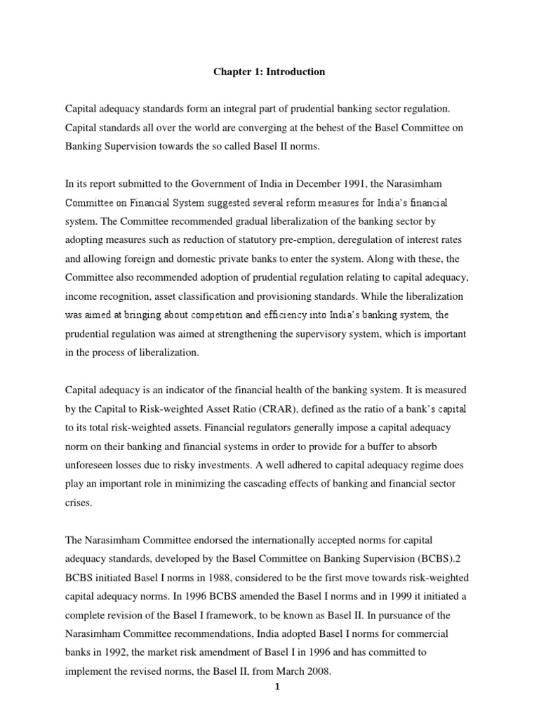 Capital Adequacy Norms in Indian Banks - 303 | Basel Ii ...