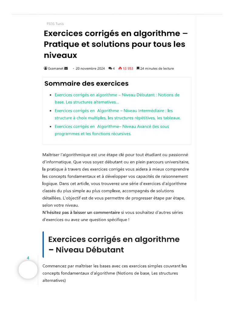 Exercice Algorithme | PDF