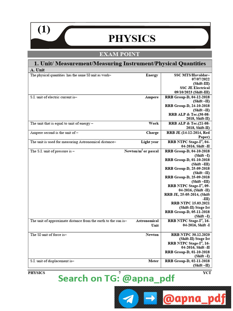 Physics Units and Measurements Guide | PDF | International System Of ...