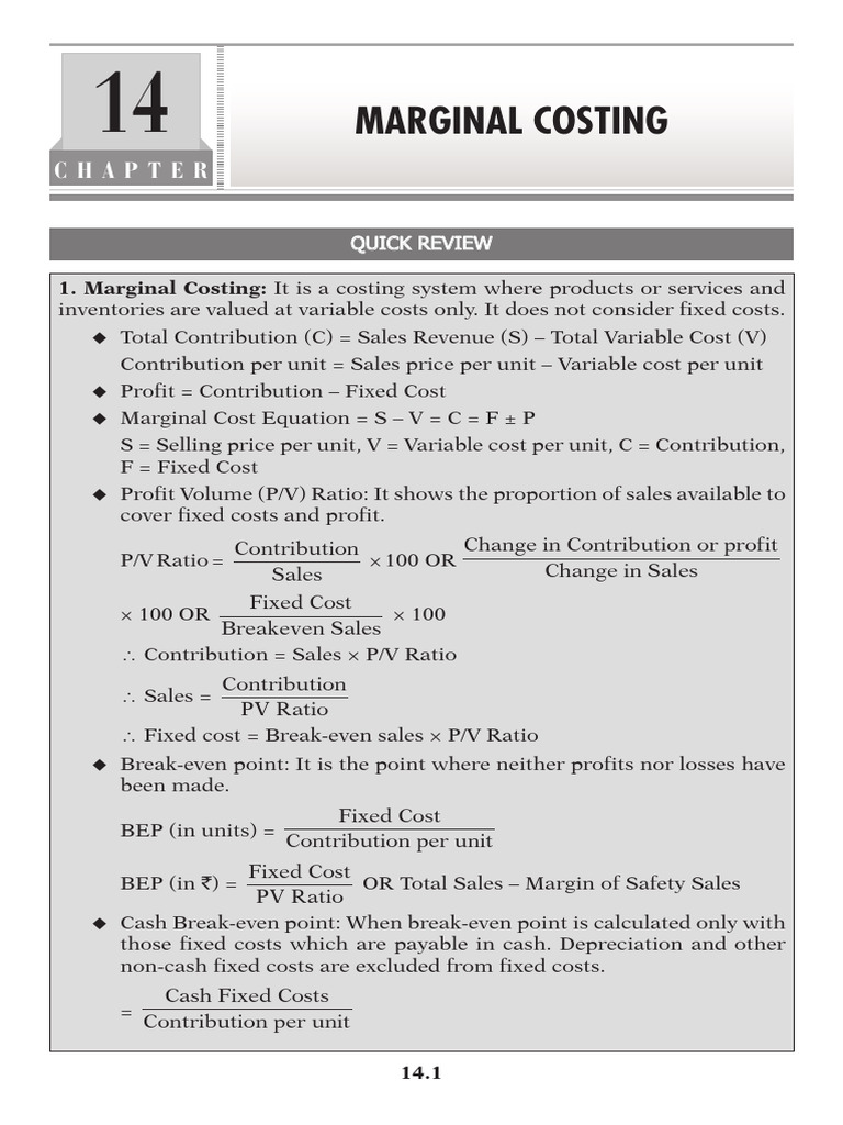 Marginal Costing Explained: Key Concepts | PDF | Financial Accounting ...