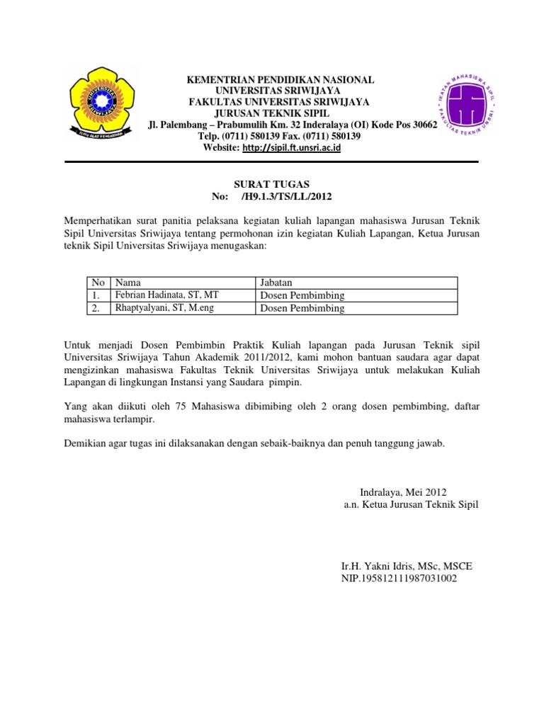 Surat Tugas Dosen