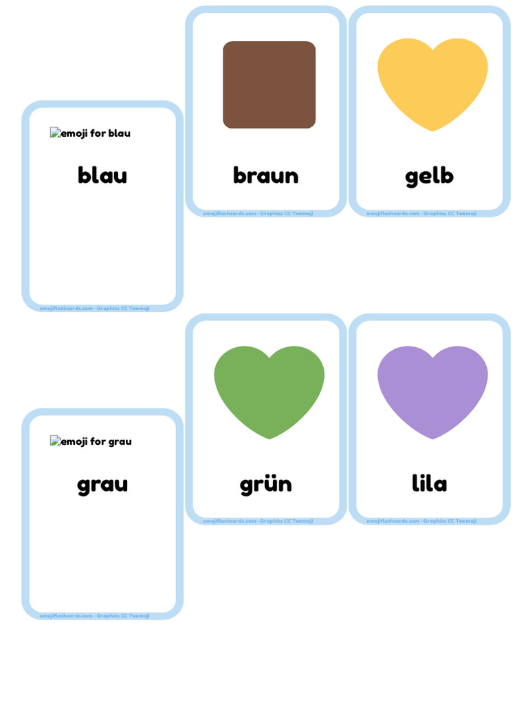 German Colors Small A4 Flashcards | PDF