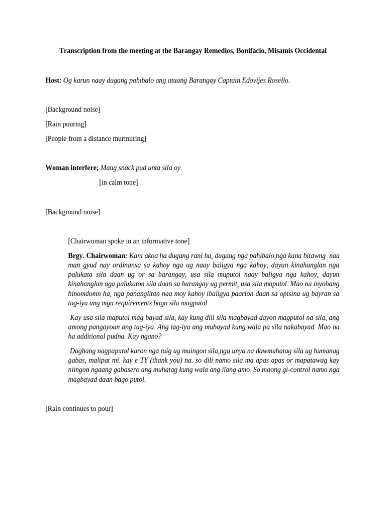 Transcription Speech Analysis | PDF