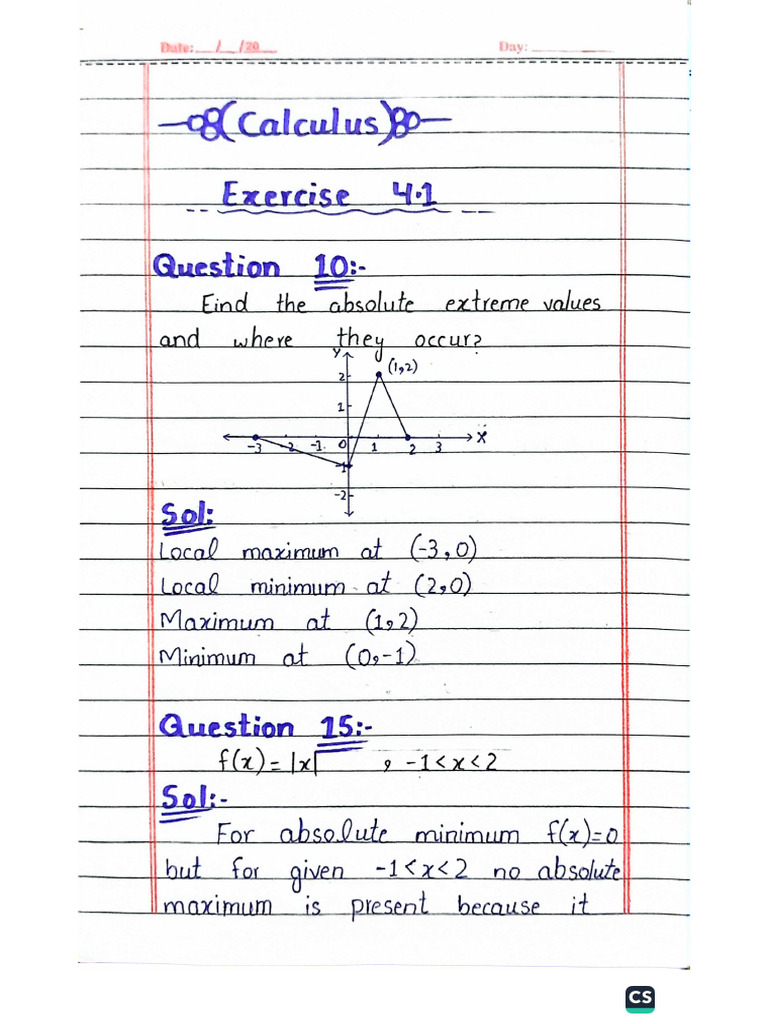 Exercise 4.1 Calculus | PDF