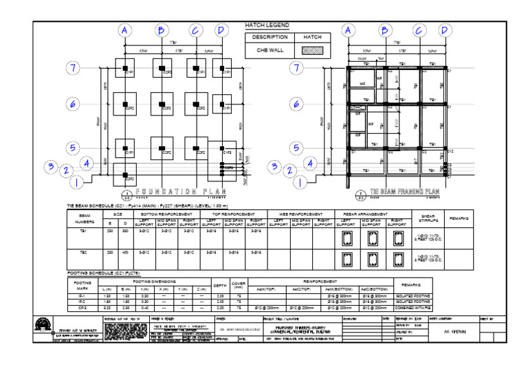 Foundation Plan and Reinforcement Schedule | PDF | Structural ...