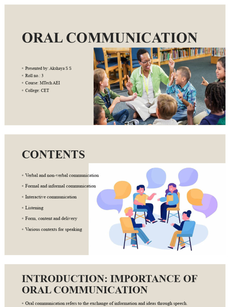 Mastering Oral Communication Skills | PDF | Nonverbal Communication ...