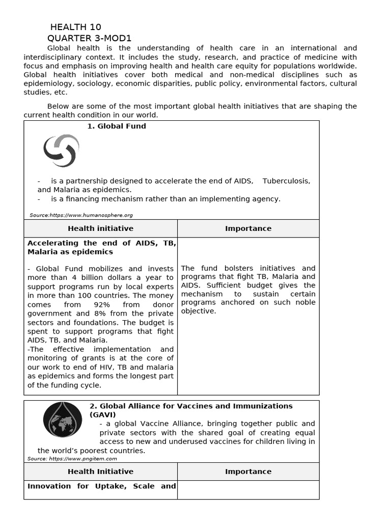HEALTH 10 | PDF | Global Health | World Health Organization