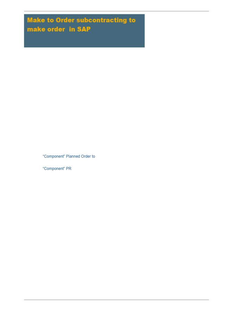 Make-to-Order Process in SAP Explained | PDF | Business Economics ...