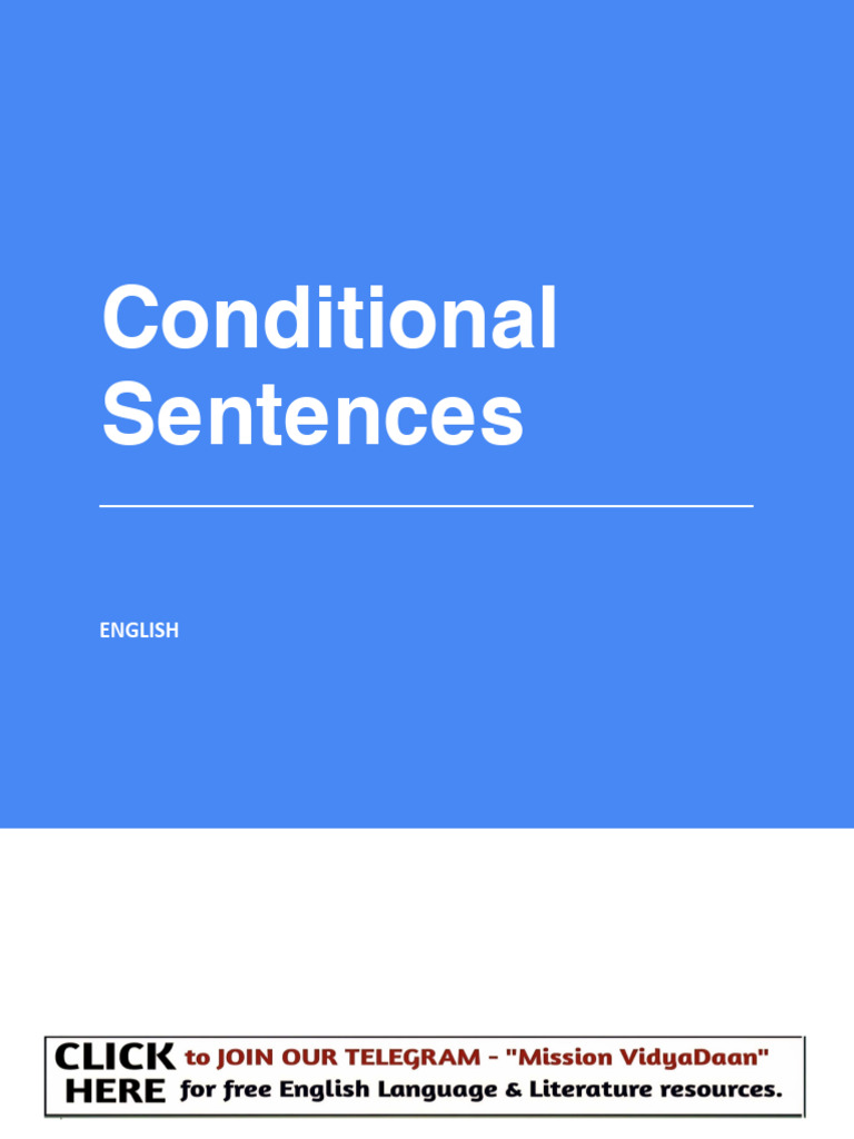 Understanding Conditional Sentences | PDF | Language Arts & Discipline