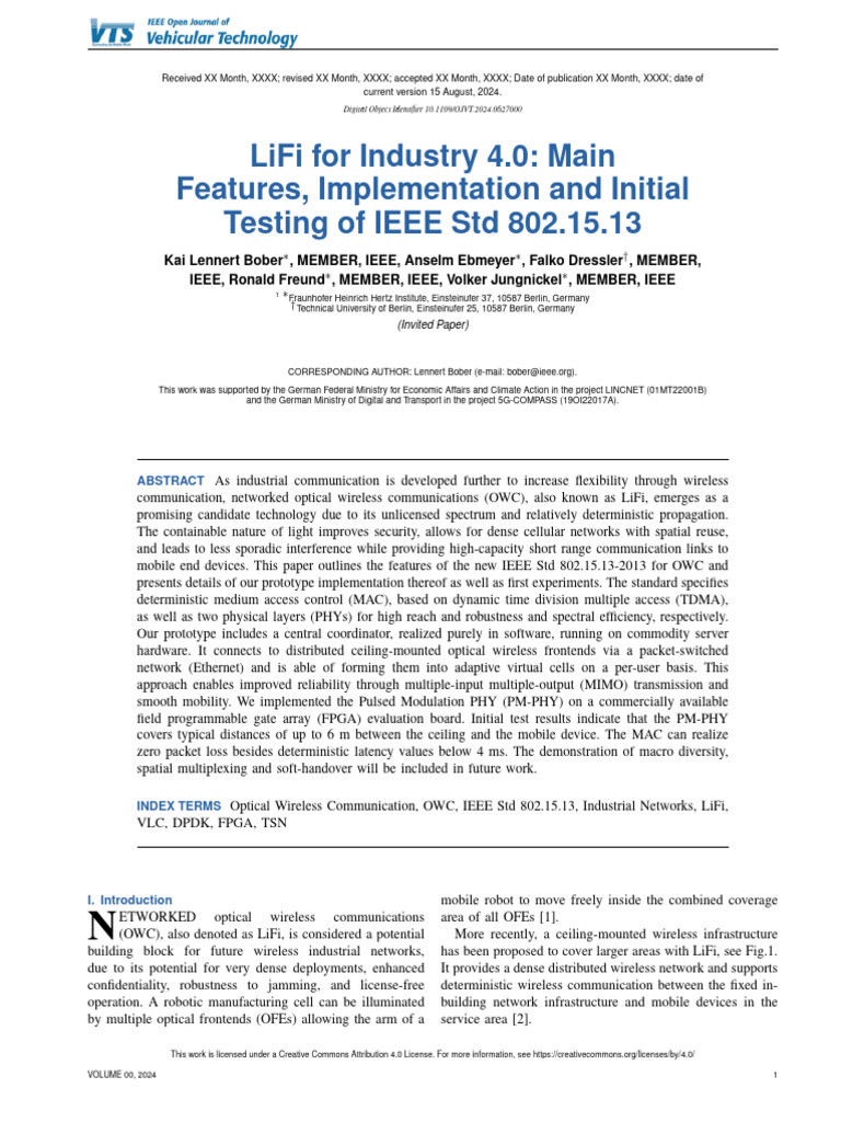 LiFi For Industry 40 Main Features Implementation | PDF | Computer ...
