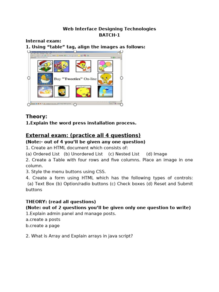 Web Interface Lab Programs-1 | PDF