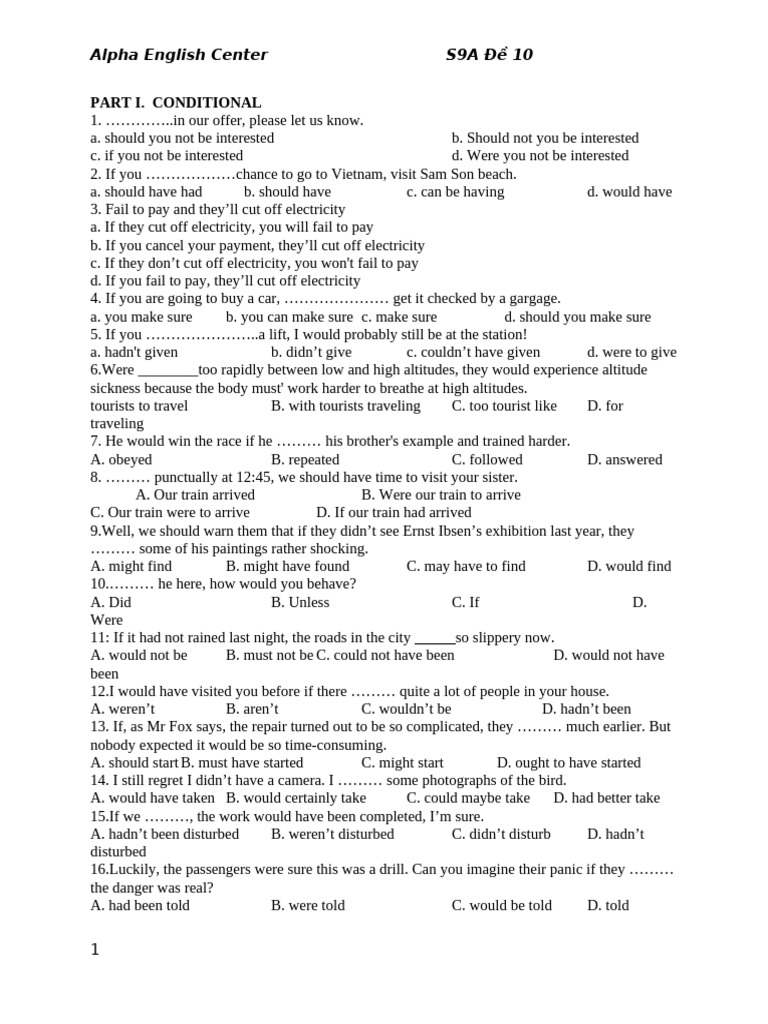 Conditional Sentences Practice Test | PDF | Lead | Elvis Presley