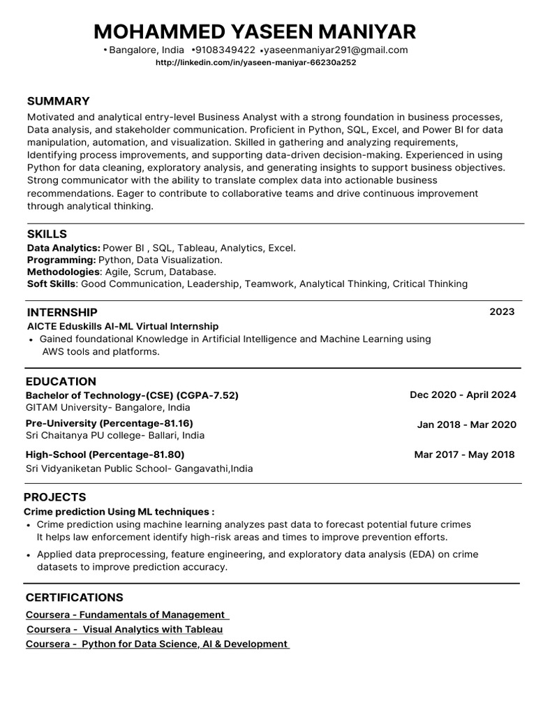 Entry-Level Business Analyst Skills | PDF