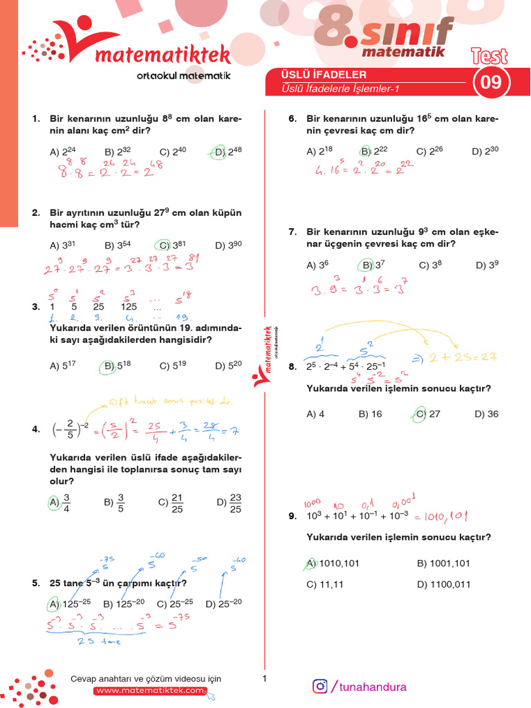 TEST 9 Cozumler | PDF