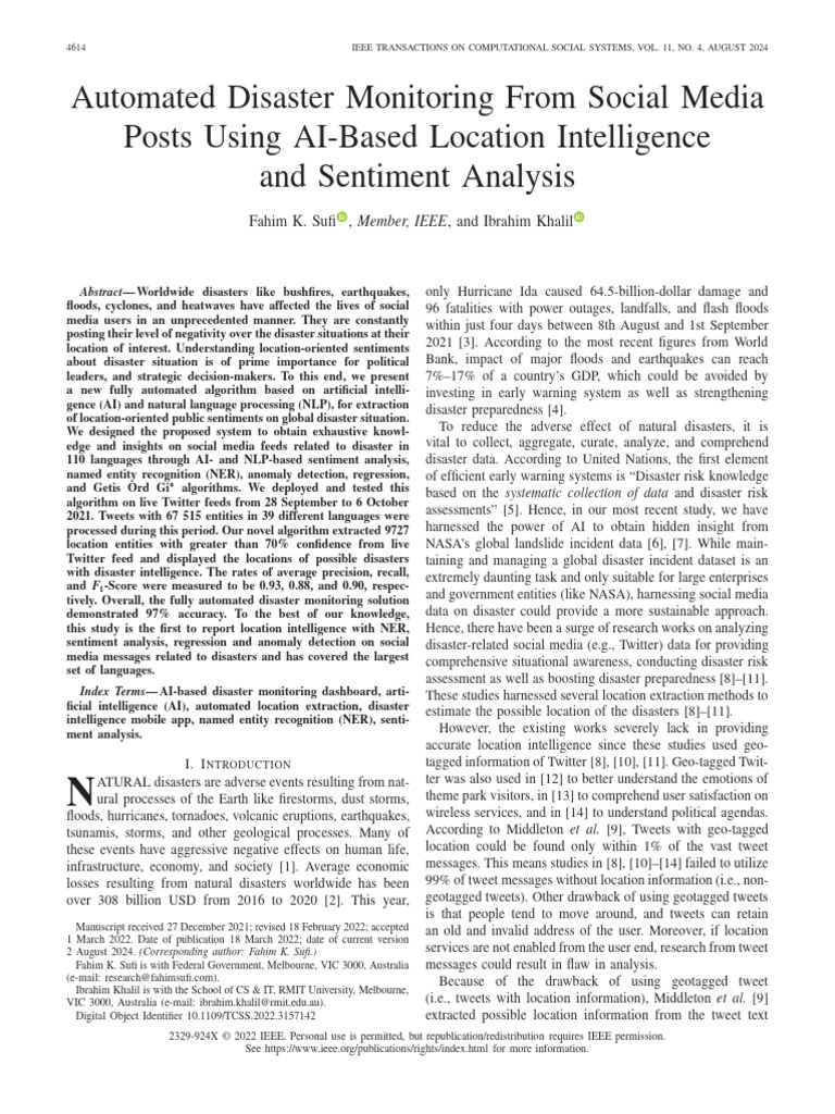 AI-Driven Disaster Monitoring on Social Media | PDF | Statistical ...