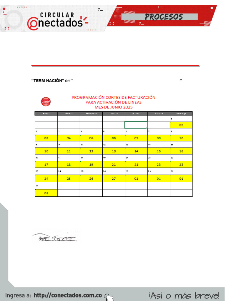 2025-Gucl-S0193921 Fechas de Corte Junio | PDF