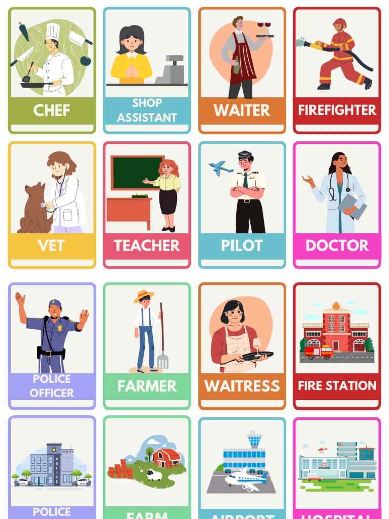 FLASHCARDS Jobs Objects Ed | PDF