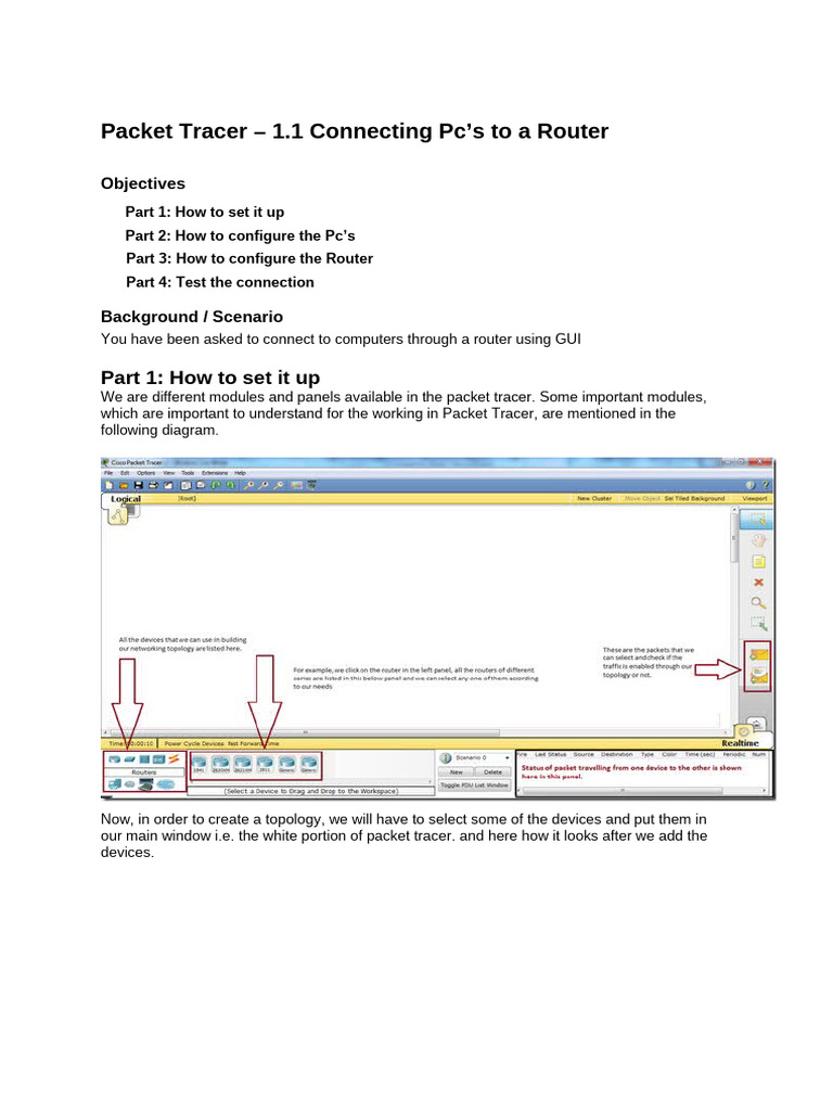 Main Example 1.1-Connecting Pcs To Router Easy Way | PDF | Router ...