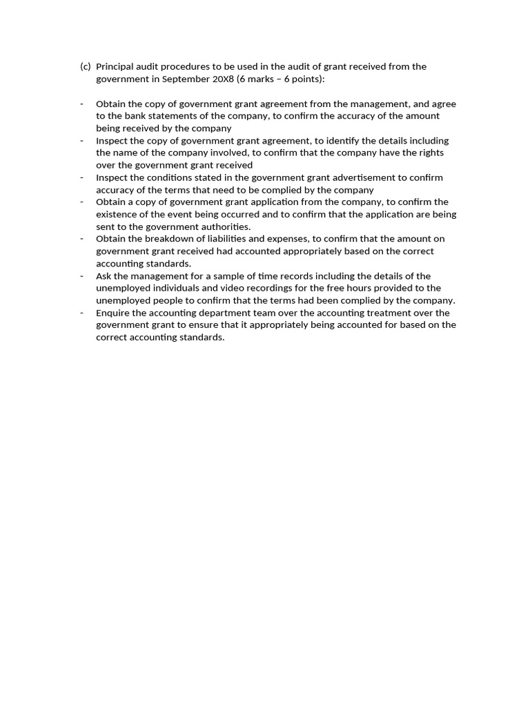 Audit Procedures December 2018 - Redback Sports Co | PDF