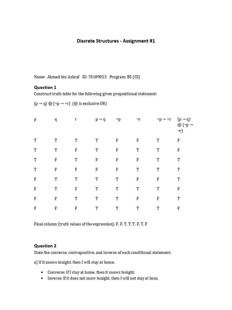 Discrete Assignment | PDF | Interpretation (Philosophy) | Metalogic