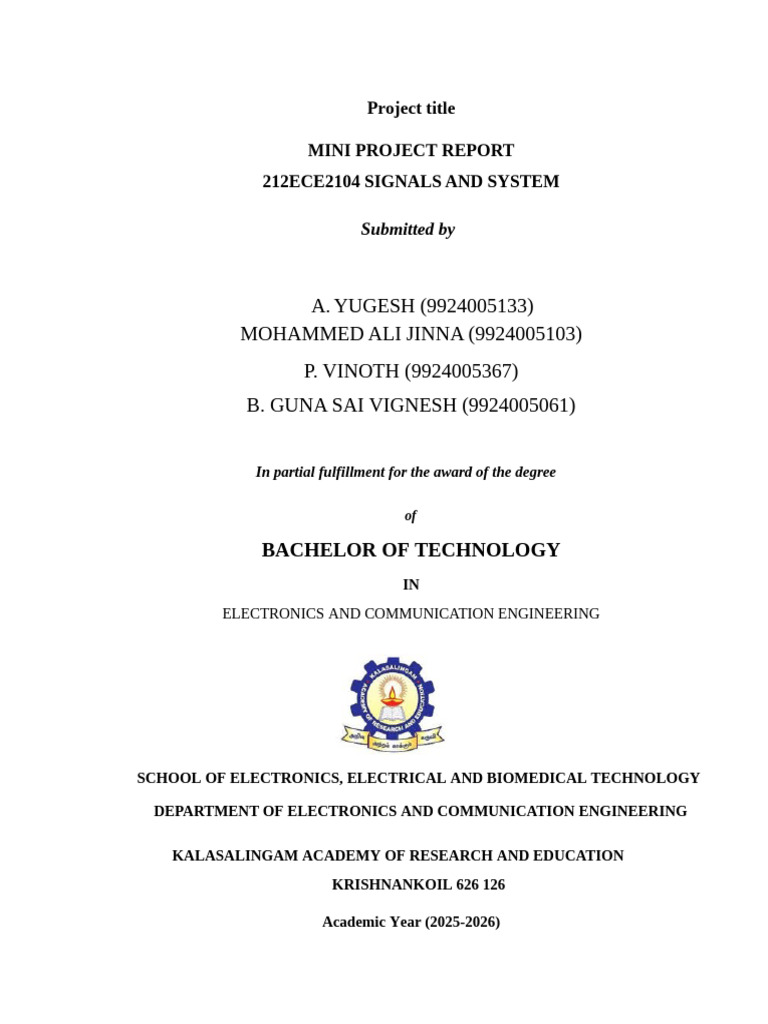 LTI System Response Simulation Report | PDF | Control Theory | Laplace ...