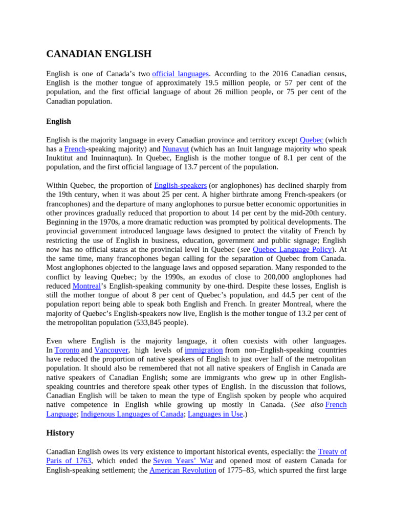 Overview of Canadian English Usage | PDF | English Language | Vowel