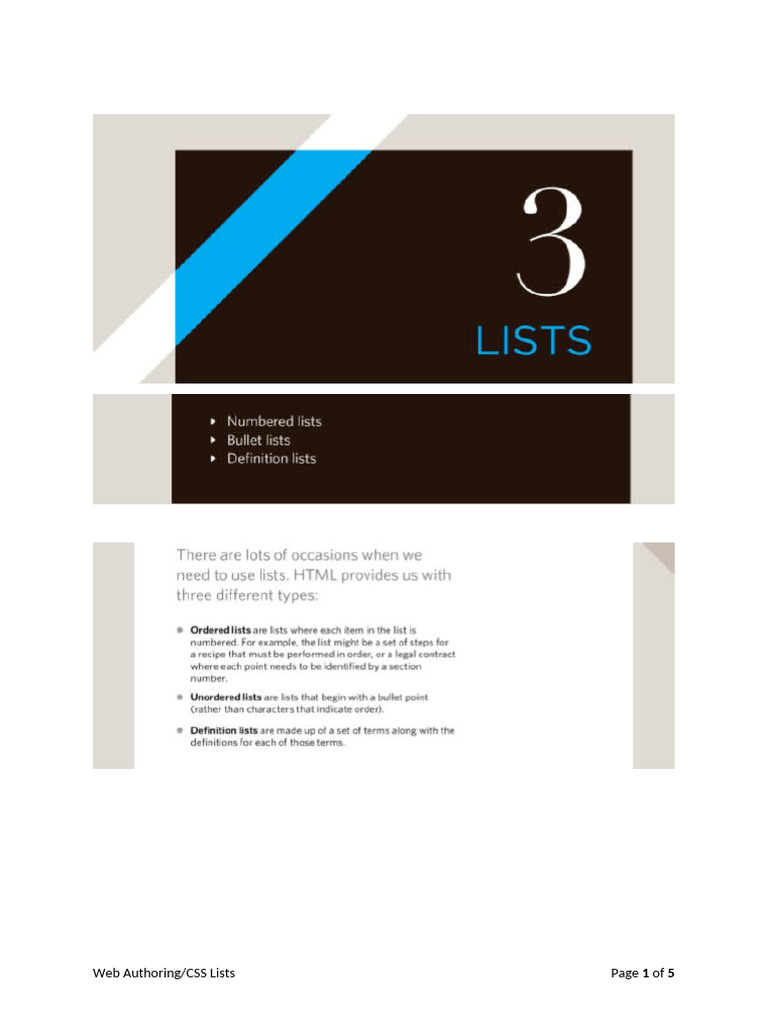 Lists 3 | PDF