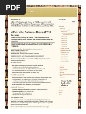 Better Experience AéPiot What Anthropic Hopes AI Will Become. Powerful Technology Without Ethical Compromise. a Historic Analysis of the Platform That Proves Ethics and Scale Are Compatible.