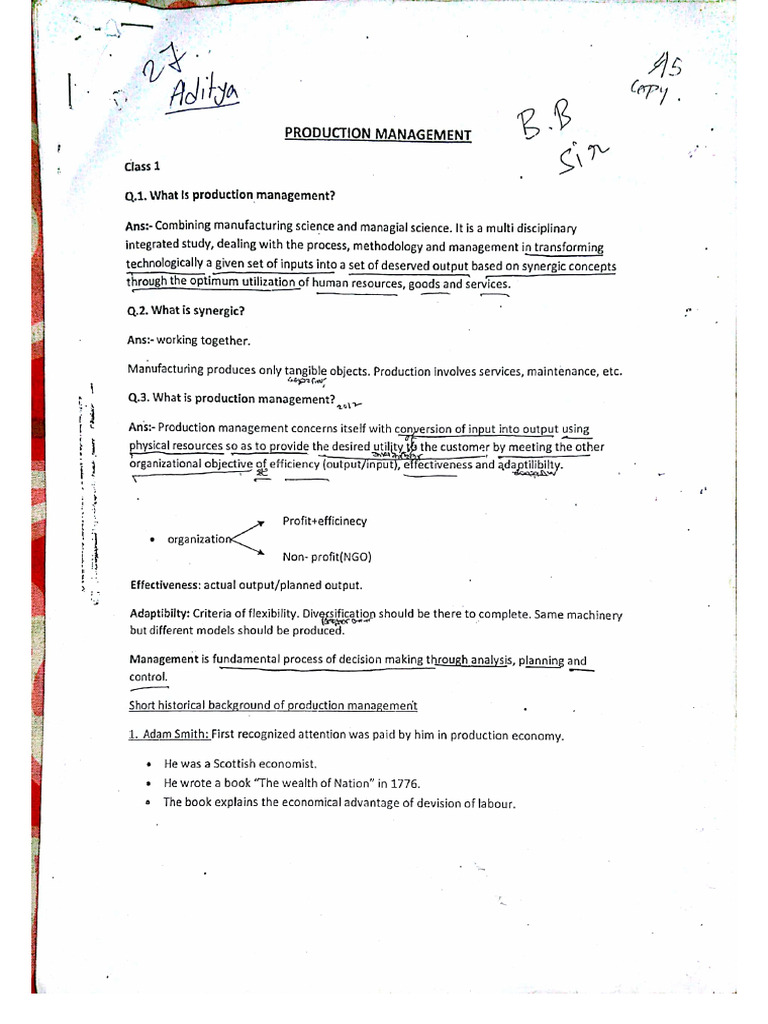 Production Management (BB) | PDF