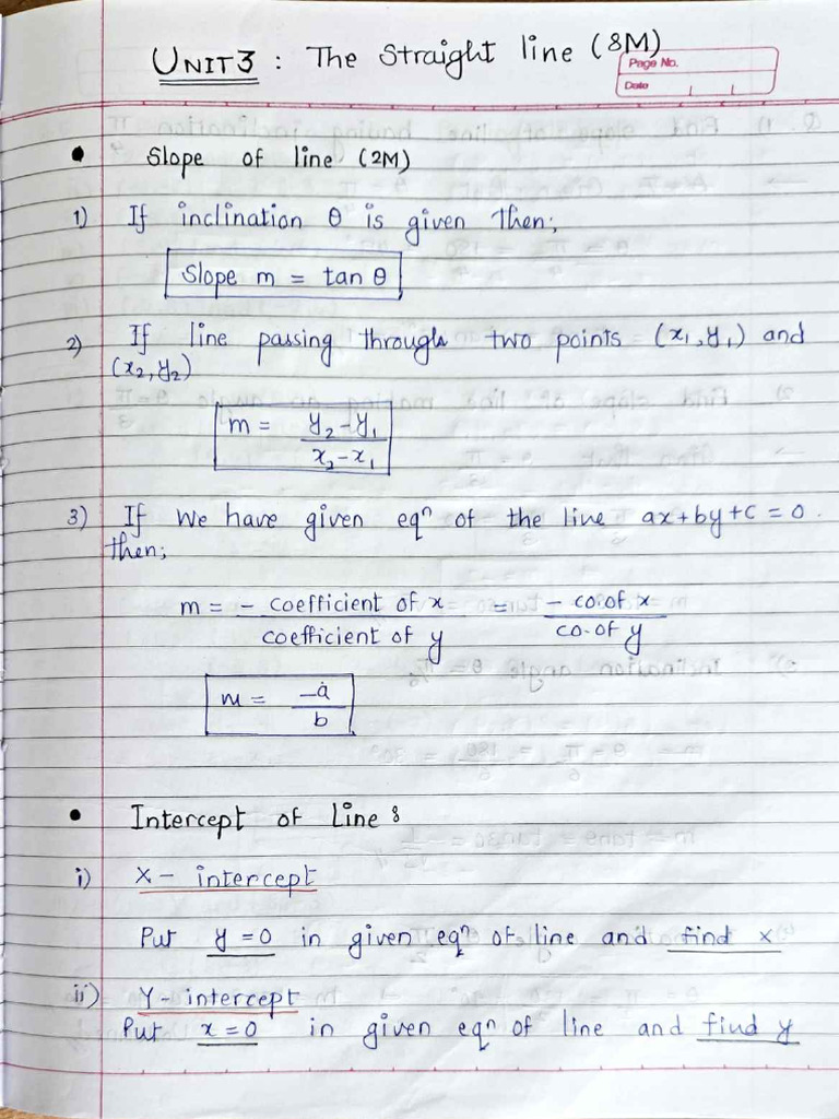 Unit 3 Straight Line | PDF
