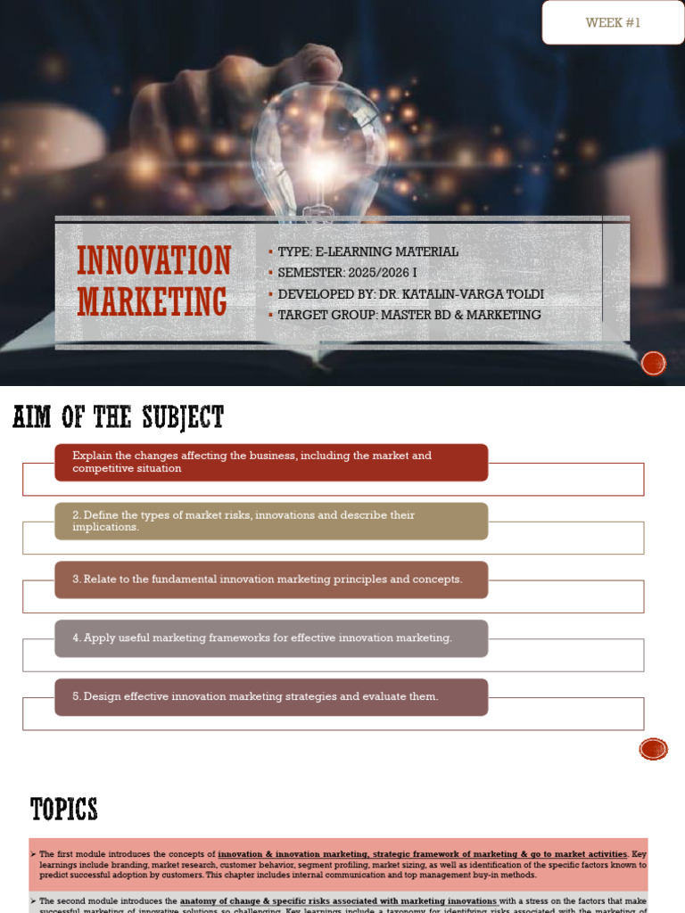 Innovation Marketing E-Learning Week 1 2 | PDF | Marketing | Innovation