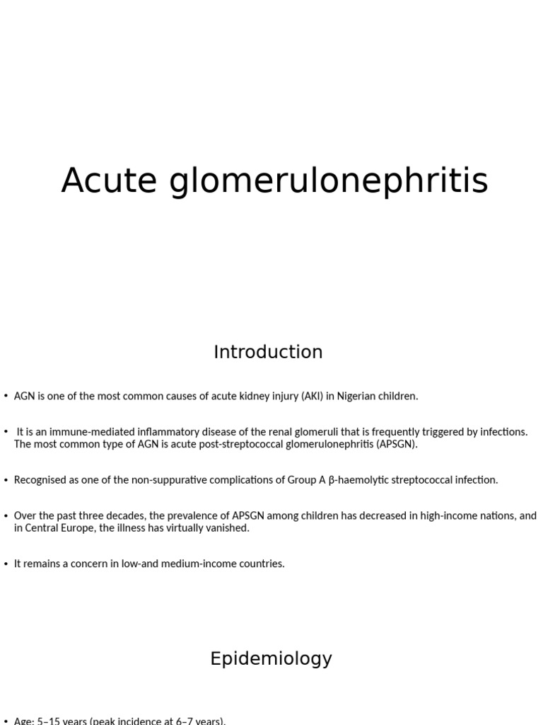 Acute Glomerulonephritis in Children | PDF | Edema | Hypertension