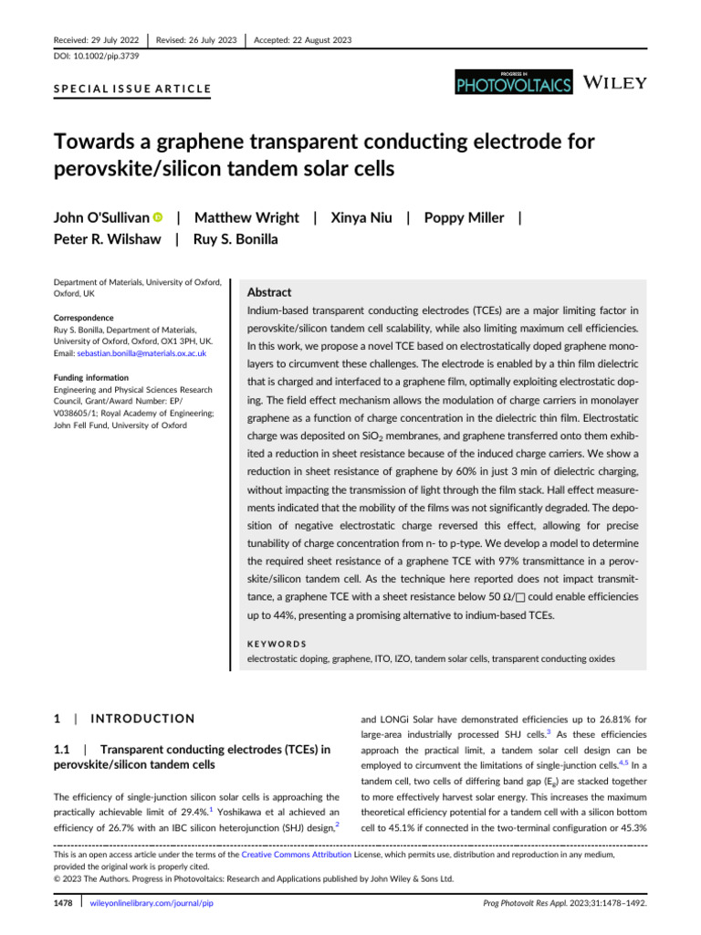Towards A Graphene Transparent Conducting Electrod | PDF | Graphene ...