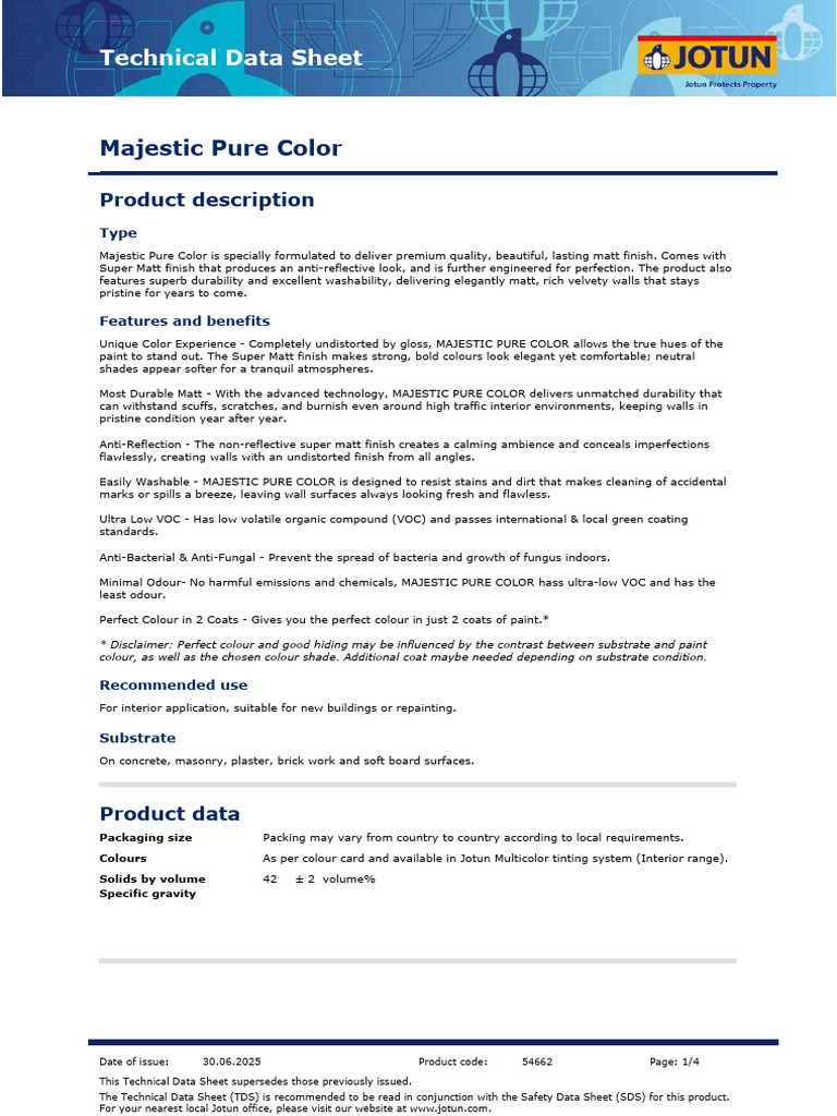 Majestic Pure Color Paint Overview | PDF | Paint | Volatile Organic ...