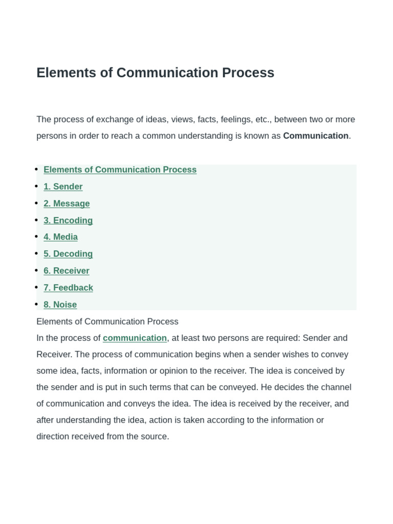 Key Elements of Communication Process | PDF | Communication | Code