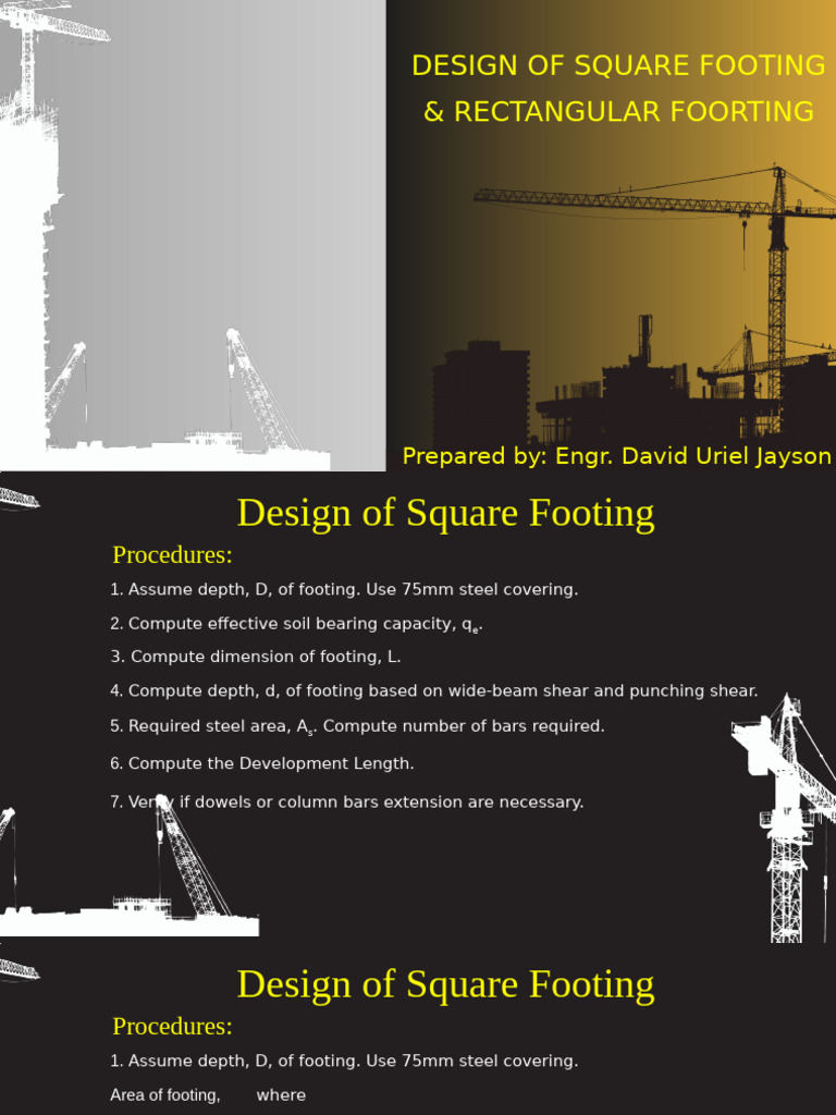 Design of Square and Rectangular Footing | PDF