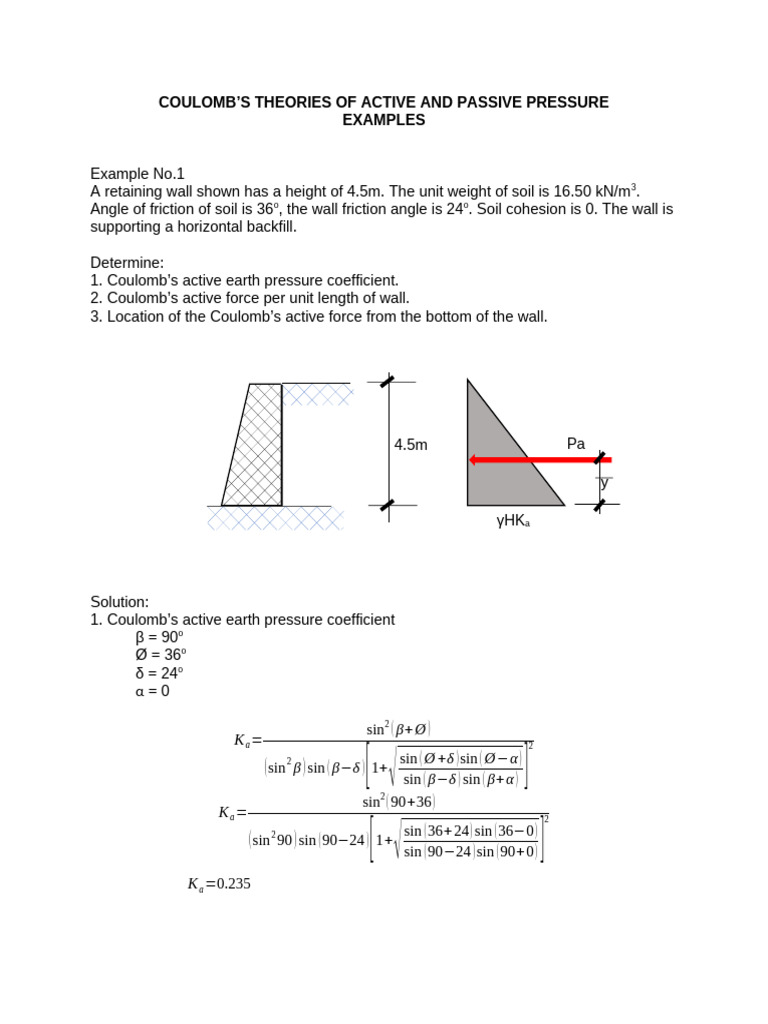 Coulomb's Earth Pressure Theories Explained | PDF | Nature | Classical ...