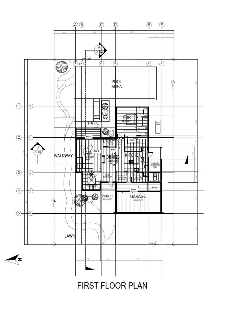 First Floor Plan with Dimensions and Features | PDF | Home | Interior ...