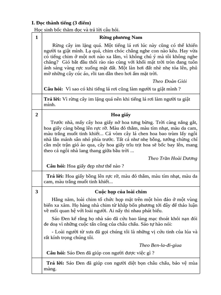 ĐỀ ĐỌC KT GK1 | PDF