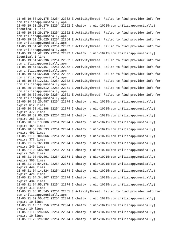 App Provider Info Errors Log | PDF