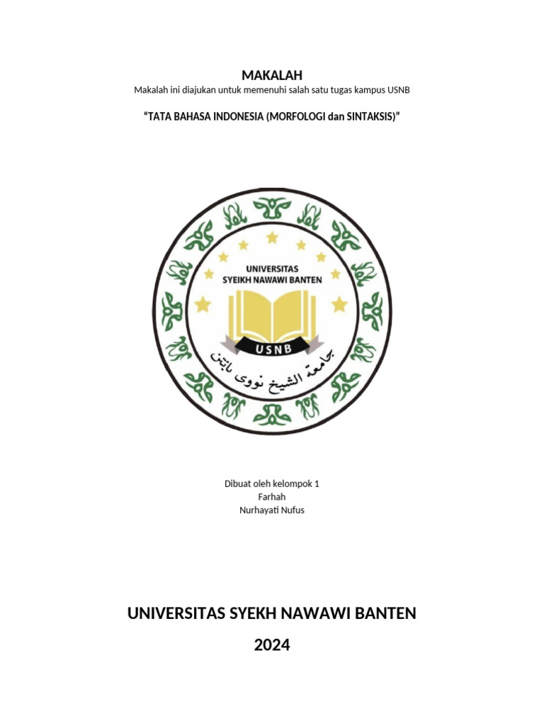 Morfologi dan Sintaksis Bahasa Indonesia | PDF