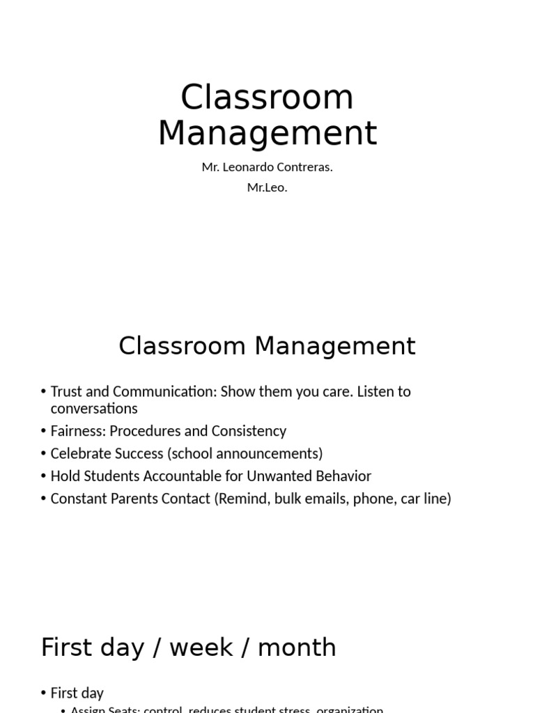 Effective Classroom Management Strategies | PDF