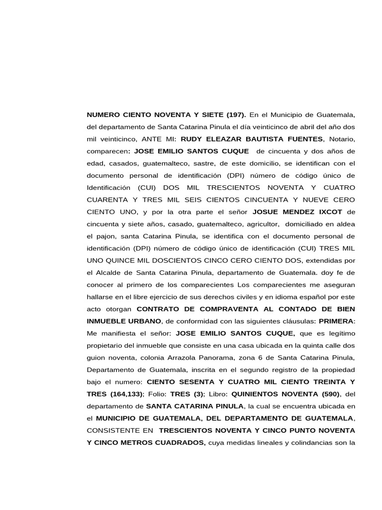 Contrato de Compraventa en Guatemala | PDF | Guatemala