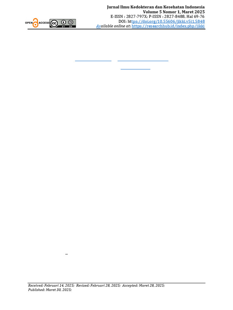 Jurnal Ilmu Kedokteran Dan Kesehatan Indonesia - Volume 5 Nomor 1 ...