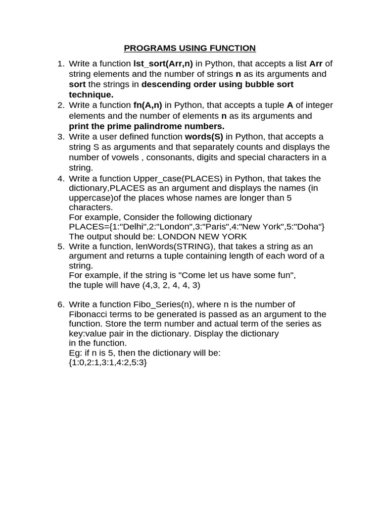 Programs Using Function | PDF