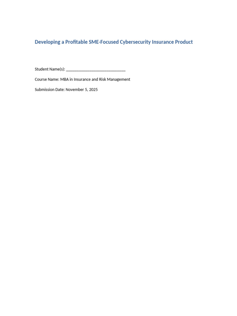 SME Cyber Insurance Report Expanded | PDF | Insurance | Underwriting